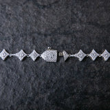 10MM CLUSTERED ICED STAR CHAIN - White Gold