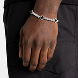 Black Clover Tennis Bracelet - White Gold