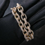 15MM ICED ROLO LINK CHAIN  - Gold