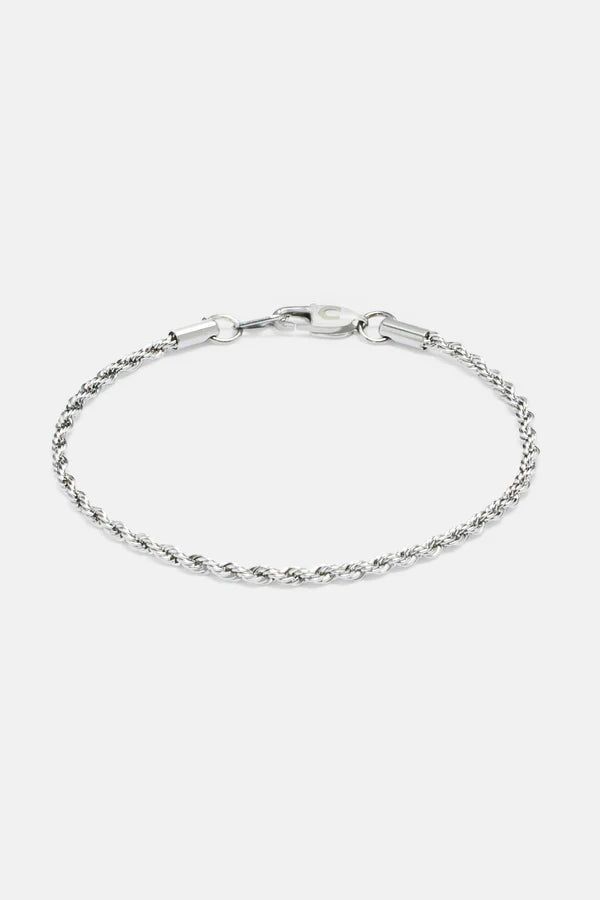 3MM Rope Bracelet - White Gold