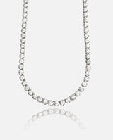 5mm Round Tennis Chain - White Gold