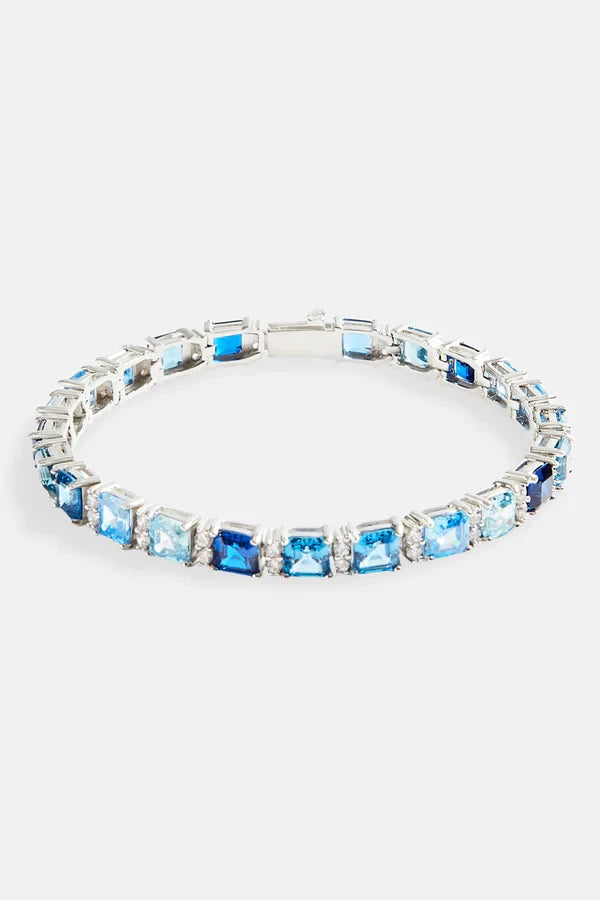 7mm Iced Tennis Bracelet mixed - Blue