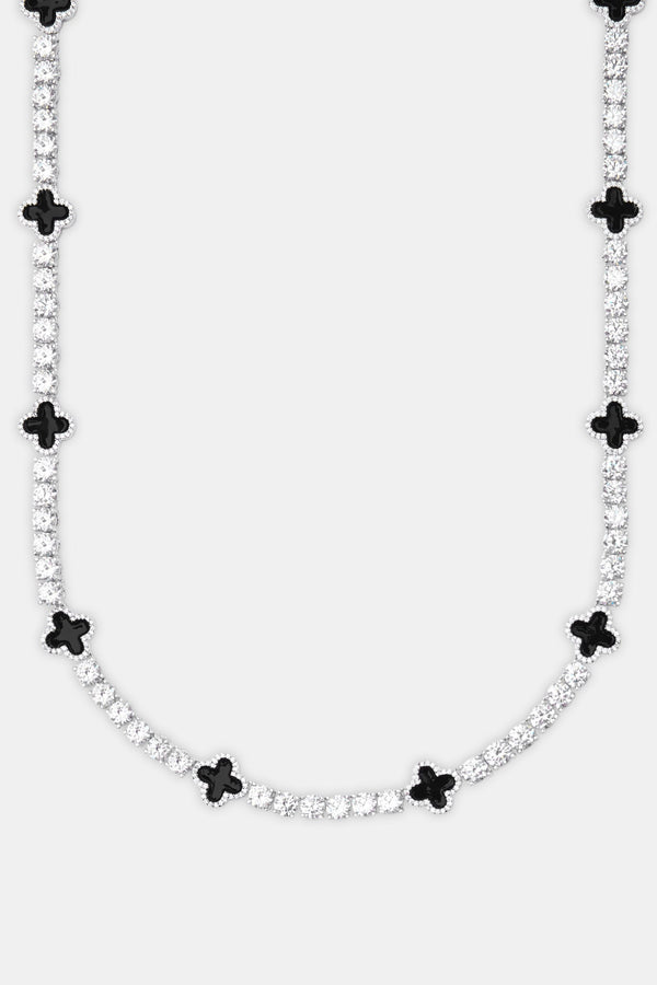 Clover Tennis Chain White Gold