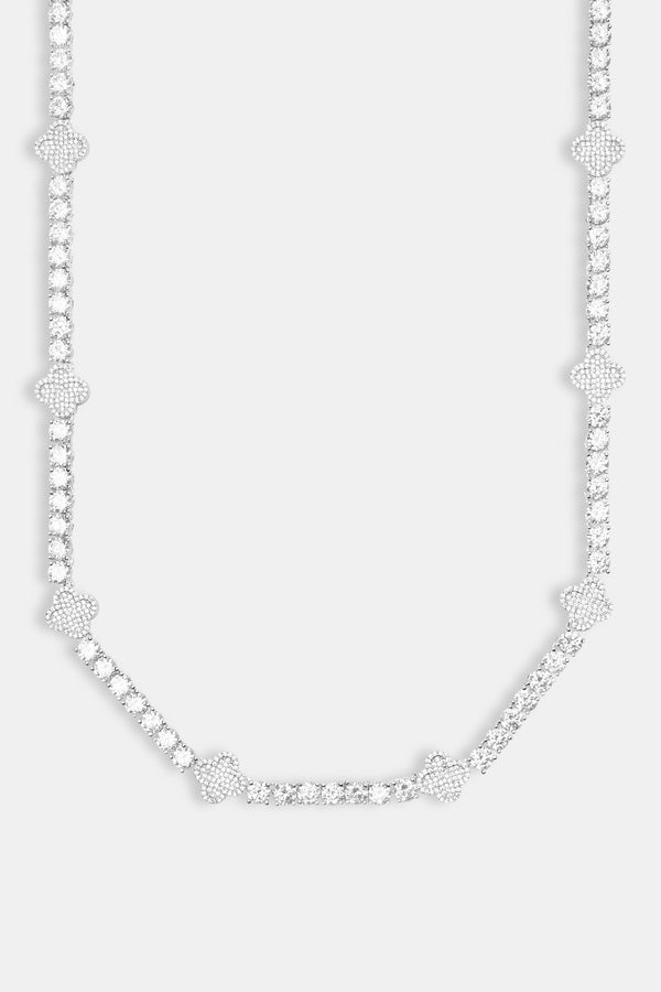 Clover Tennis Chain White Gold