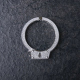 ICED HANDCUFF BRACELET - White Gold