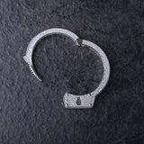 ICED HANDCUFF BRACELET - White Gold