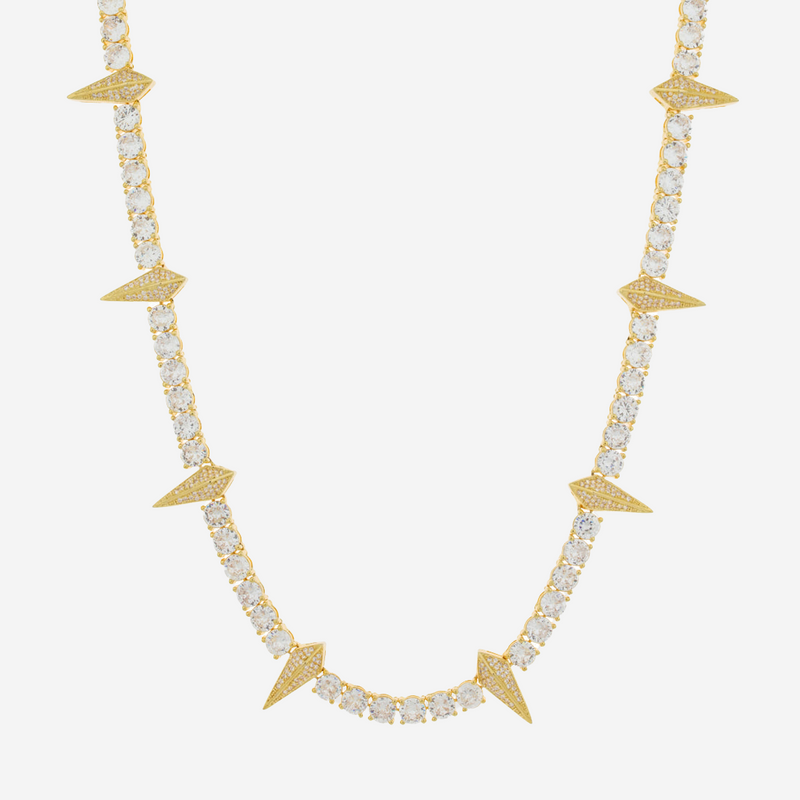 5mm Spike Tennis Chain - Gold