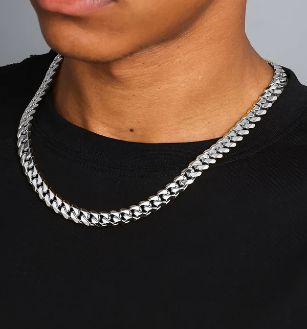 8mm Cuban Chain - White Gold – Zotic