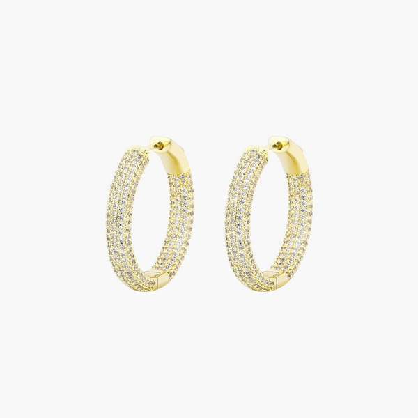 PAVER ICED EARRINGS – GOLD