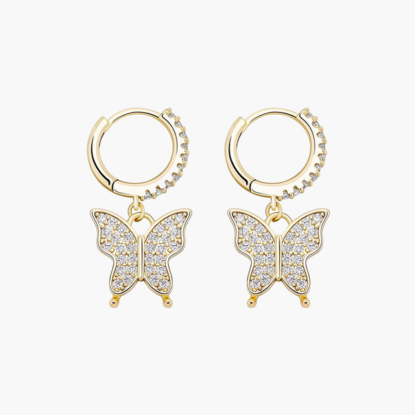 BUTTERFLY ICED EARRINGS –  Gold