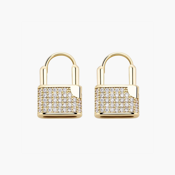 ICED LOCK EARRING – GOLD