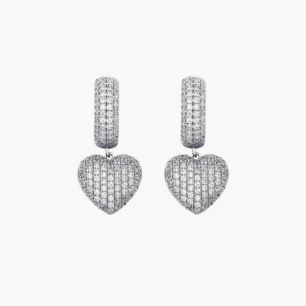 HEART EARRING – WHITE GOLD