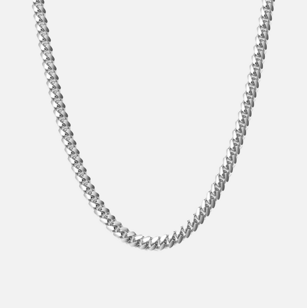 5mm Miami Cuban Chain  - White Gold