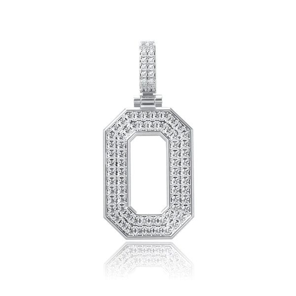 Moissanite Number Pendant - Solid Silver