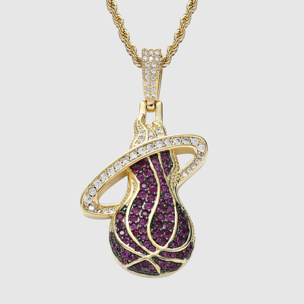 Miami Heat Iced Pendant - Gold