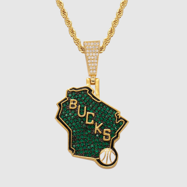 Milwaukee Bucks Iced pendant - Gold