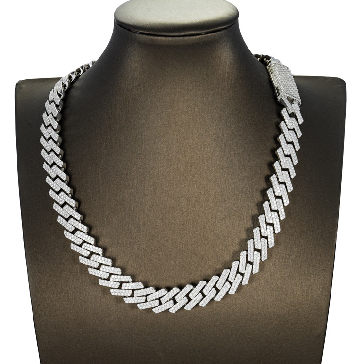 15MM Moissanite Prong Cuban Link Chain – Zotic