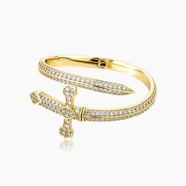 Sword Iced Band Bracelet - Gold