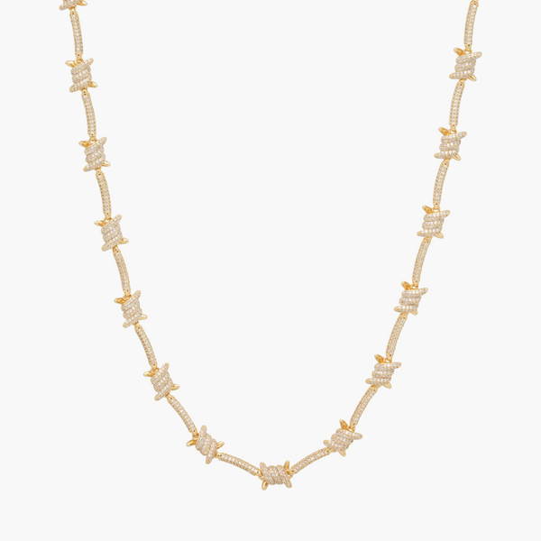 Iced Barbed Wire Chain - Gold