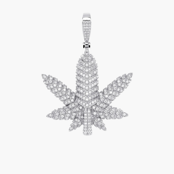 LEAF PENDANT – WHITE GOLD