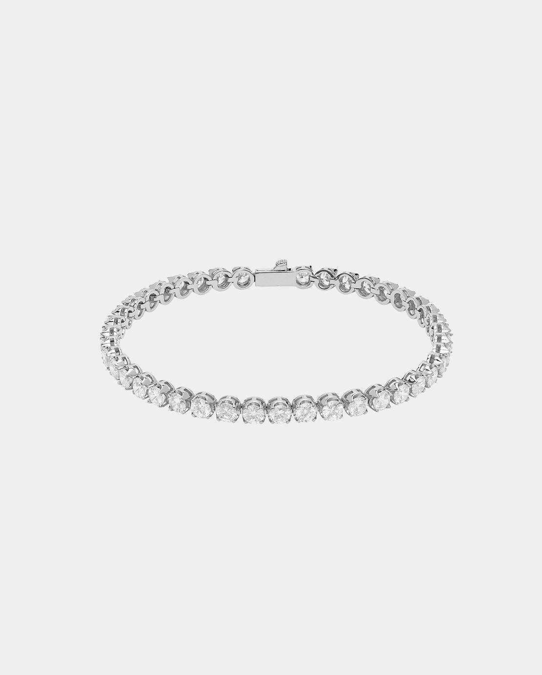 5mm Round Tennis Bracelet - White Gold – Zotic