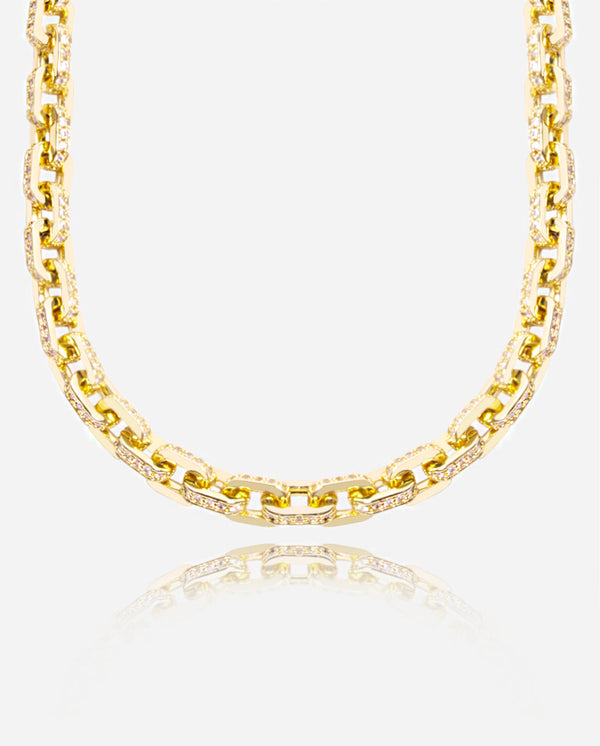 5mm Iced Box Chain - Gold