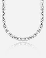 5mm Iced Box Chain - White Gold