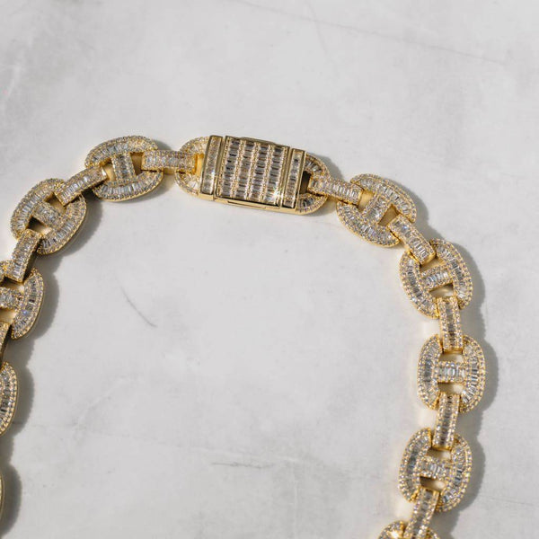 15mm Baguette Mariner Chain - Gold