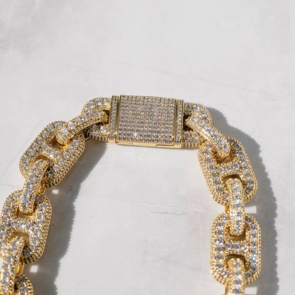 20mm 8-Link Diamond Chain - Gold