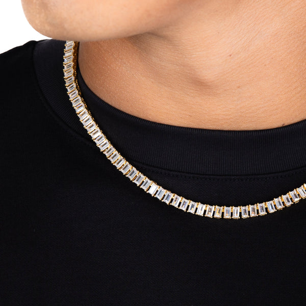 Baguette Tennis Chain - Gold