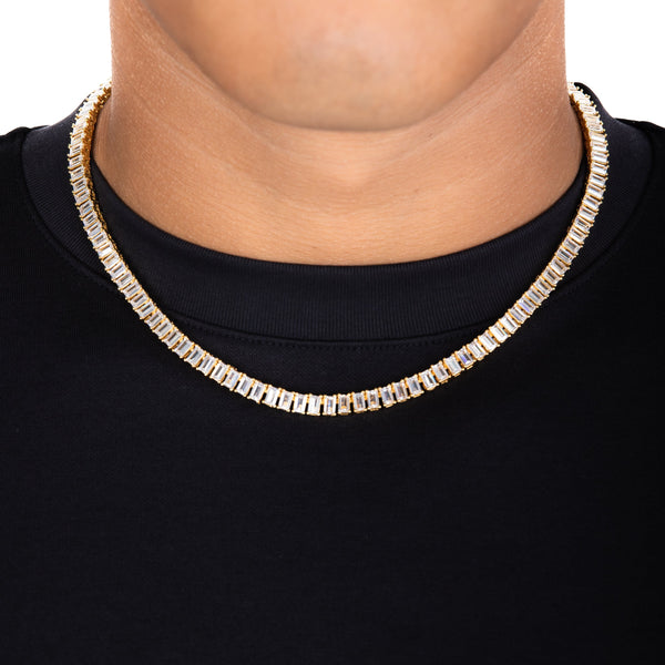 Baguette Tennis Chain - Gold