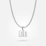 Jersey Number Pendant - White Gold