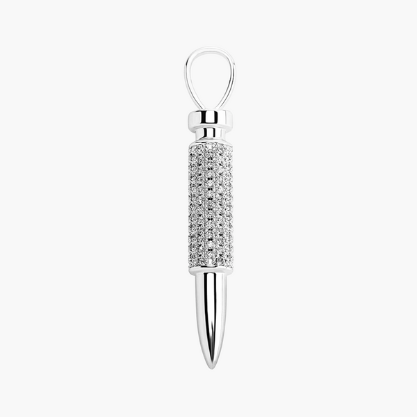 Bullet Pendant. – WHITE GOLD