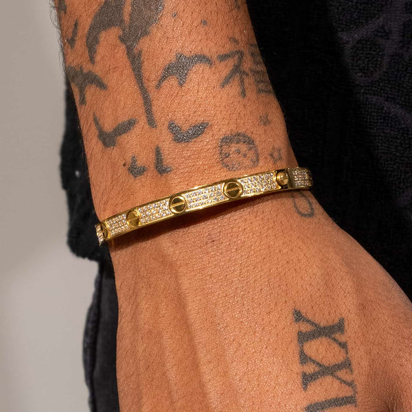 Iced Band Bracelet  - Gold