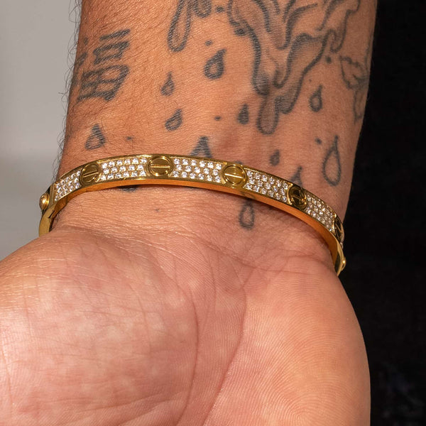 Iced Band Bracelet  - Gold