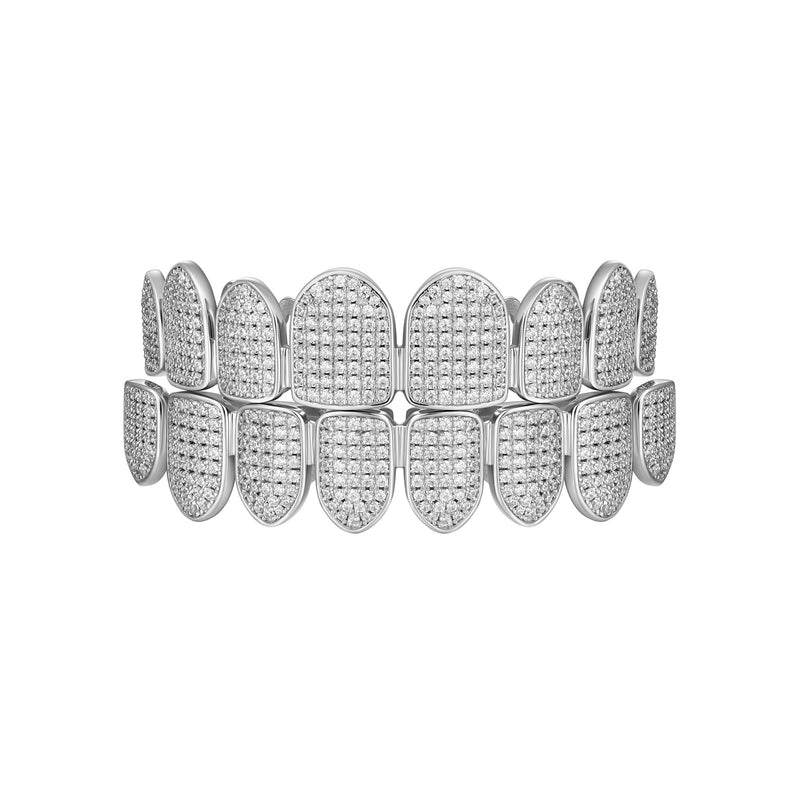 Iced Out Gold Grillz - White Gold