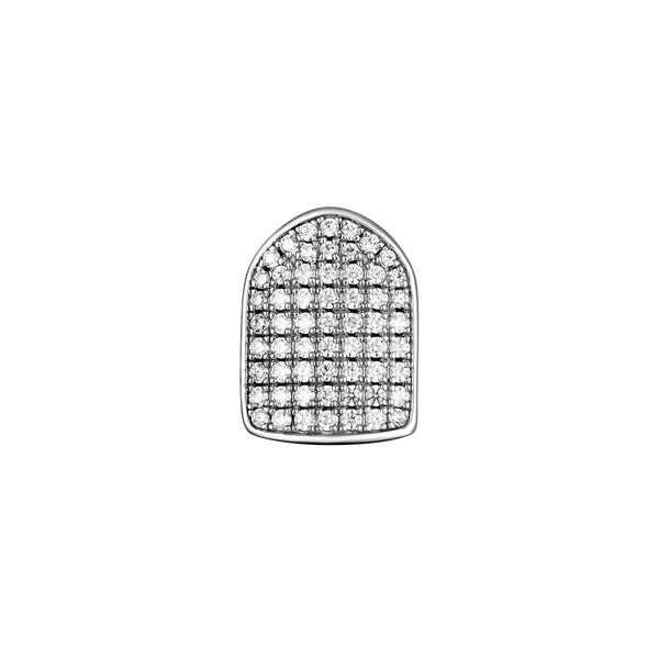 Single Cap Iced Out Grillz - White Gold
