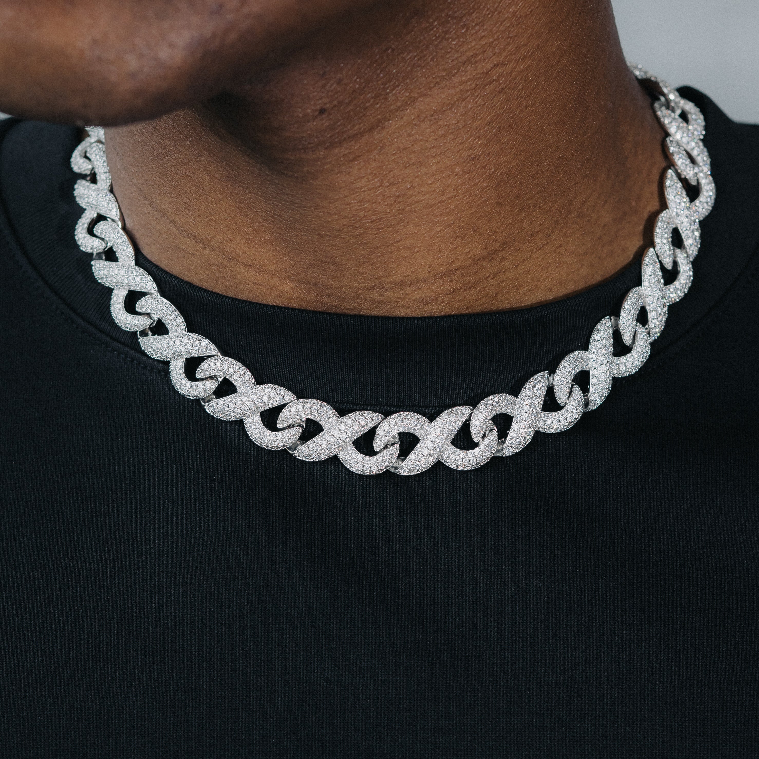 15mm Infinity Diamond Chain - White Gold – Zotic