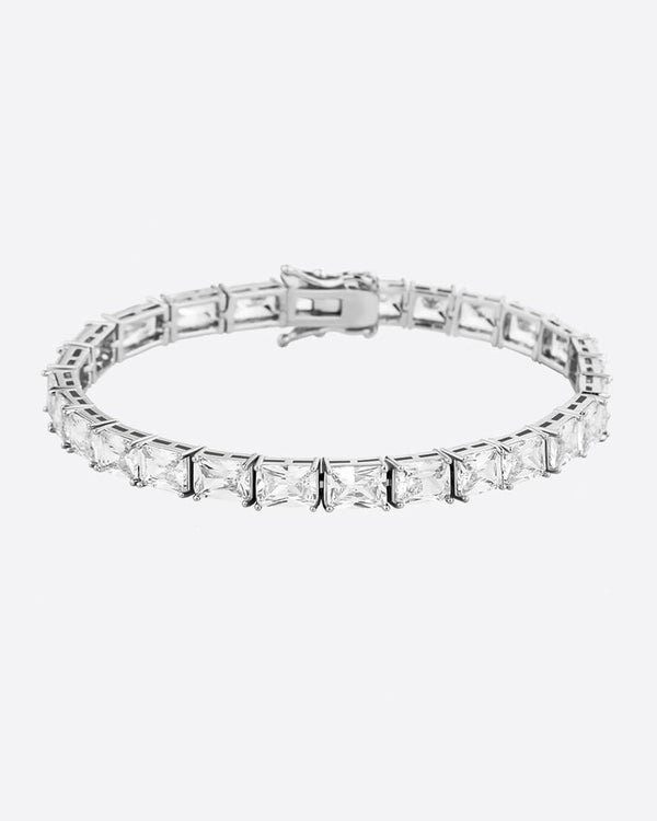 BAGUETTE TENNIS BRACELET - 6MM WHITE GOLD