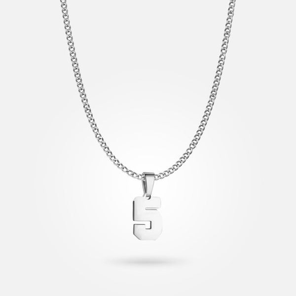 Jersey Number Pendant - White Gold