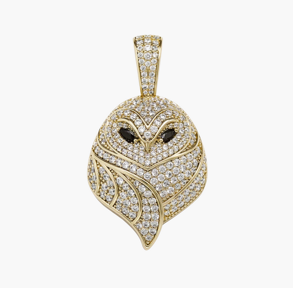 ICED OWL PENDANT - GOLD