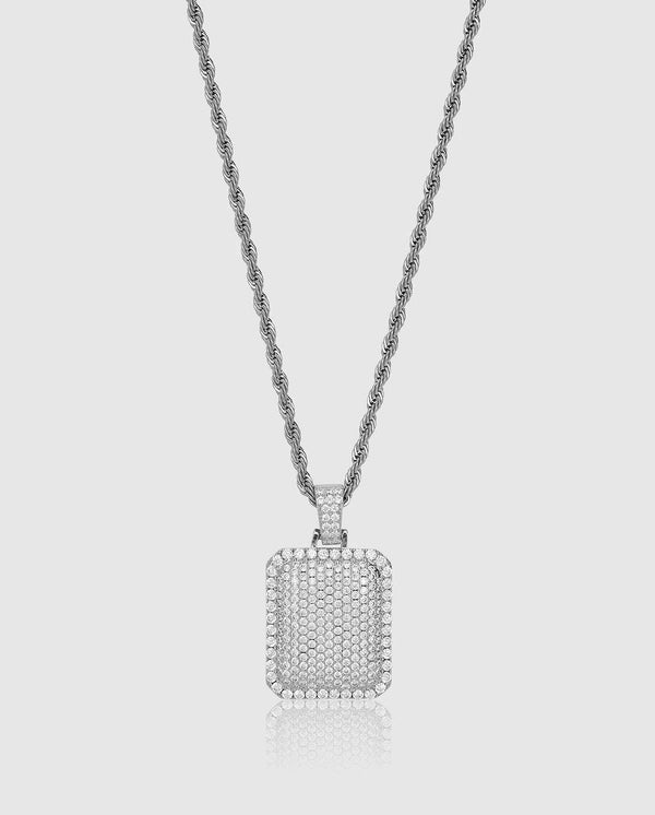 Iced Cube Pendant - White Gold