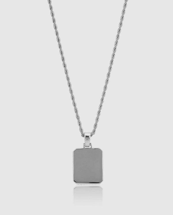 Iced Cube Pendant - White Gold