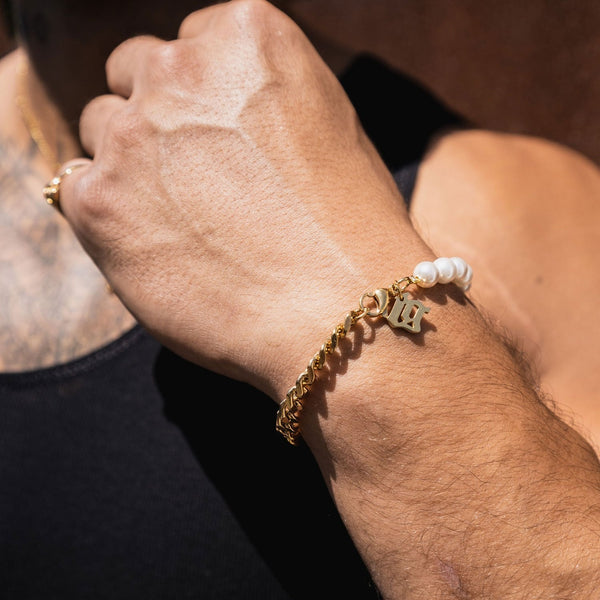 Pearl Cuban Bracelet - Gold