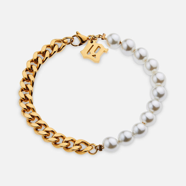 Pearl Cuban Bracelet - Gold