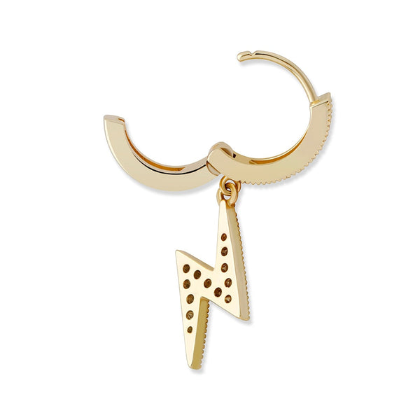 ICED BOLT EARRING–  GOLD