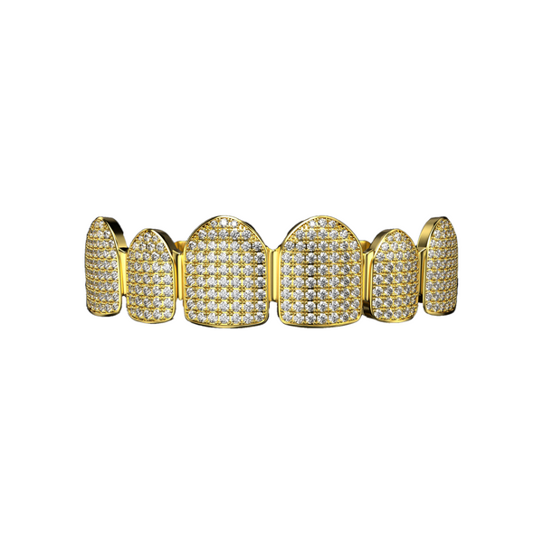 Six Teeth Iced Out Grillz - Gold